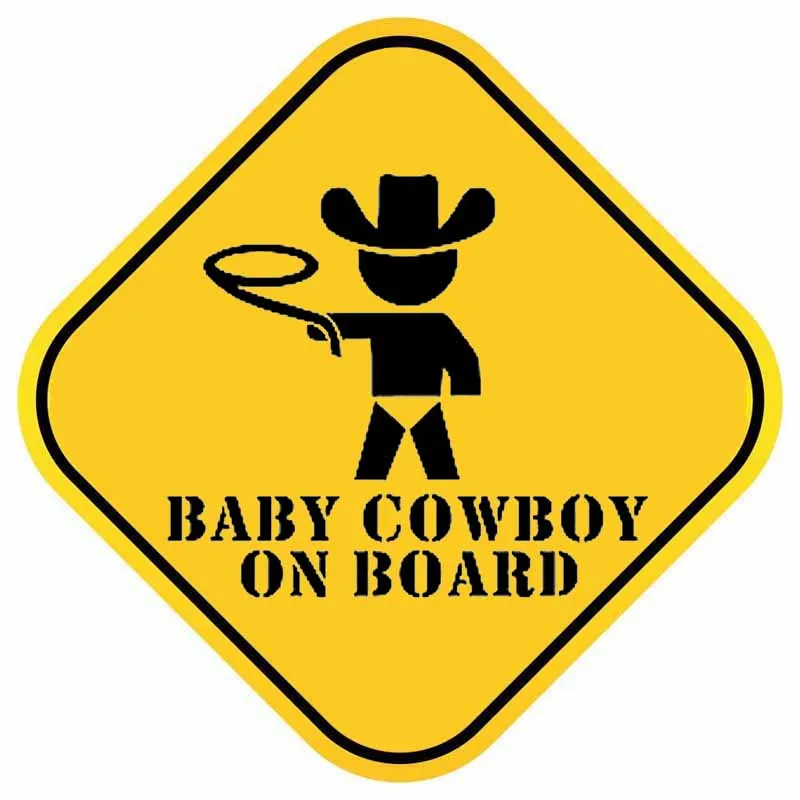 

Creative BABY COWBOY ON BOARD Accessories Vinyl PVC Motorcycle Car Styling Decal 13cm*13cm
