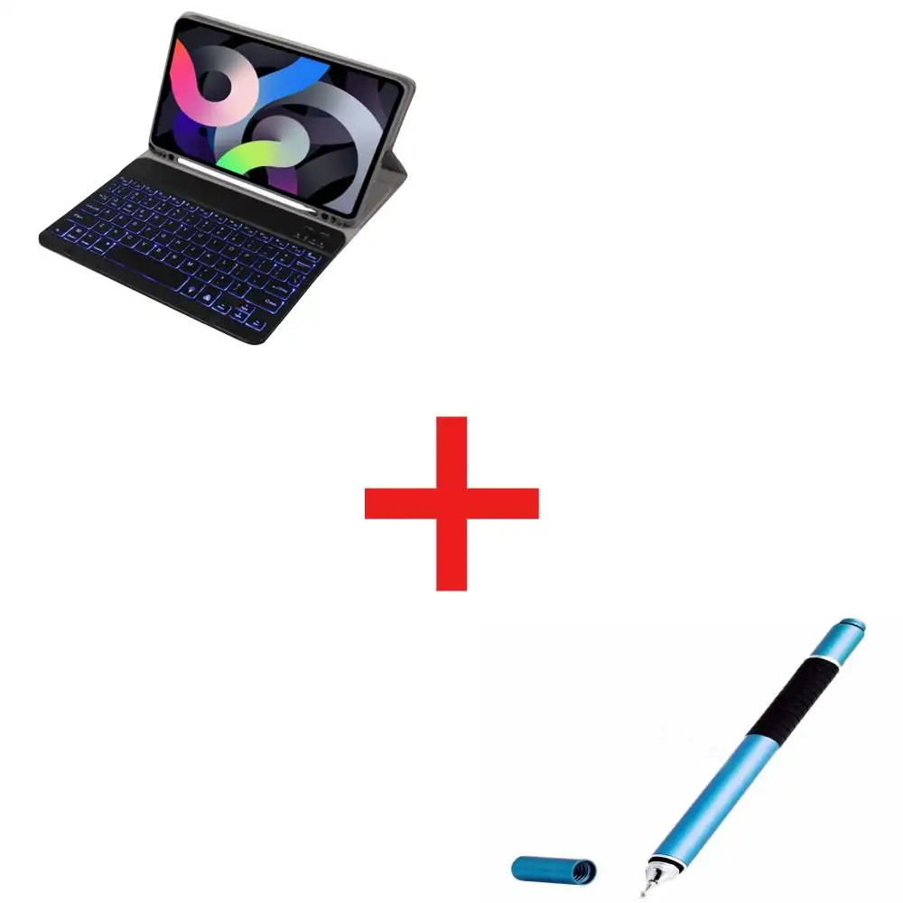 

IPad pro 11 Protective Case 11 Inch Flat Leather Case With 7 Colors Backlit Bluetooth Keyboard Plus Tablet Capacitive Touch Pen