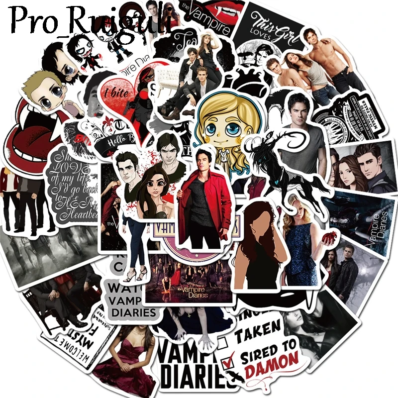 

50pcs The Vampire Diaries Stickers decal scrapbooking diy pasters home decoration phone laptop waterproof cartoon accessories