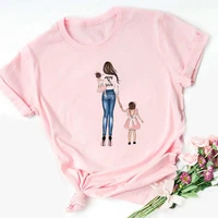 2021 hot sale t shirt femme mother and daughter parent child clothing cute graphic print women t shirt summer high quality tops