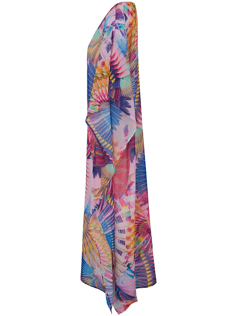 2021 накидки для бикини с принтом в богемном стиле свободное летнее пляжное платье