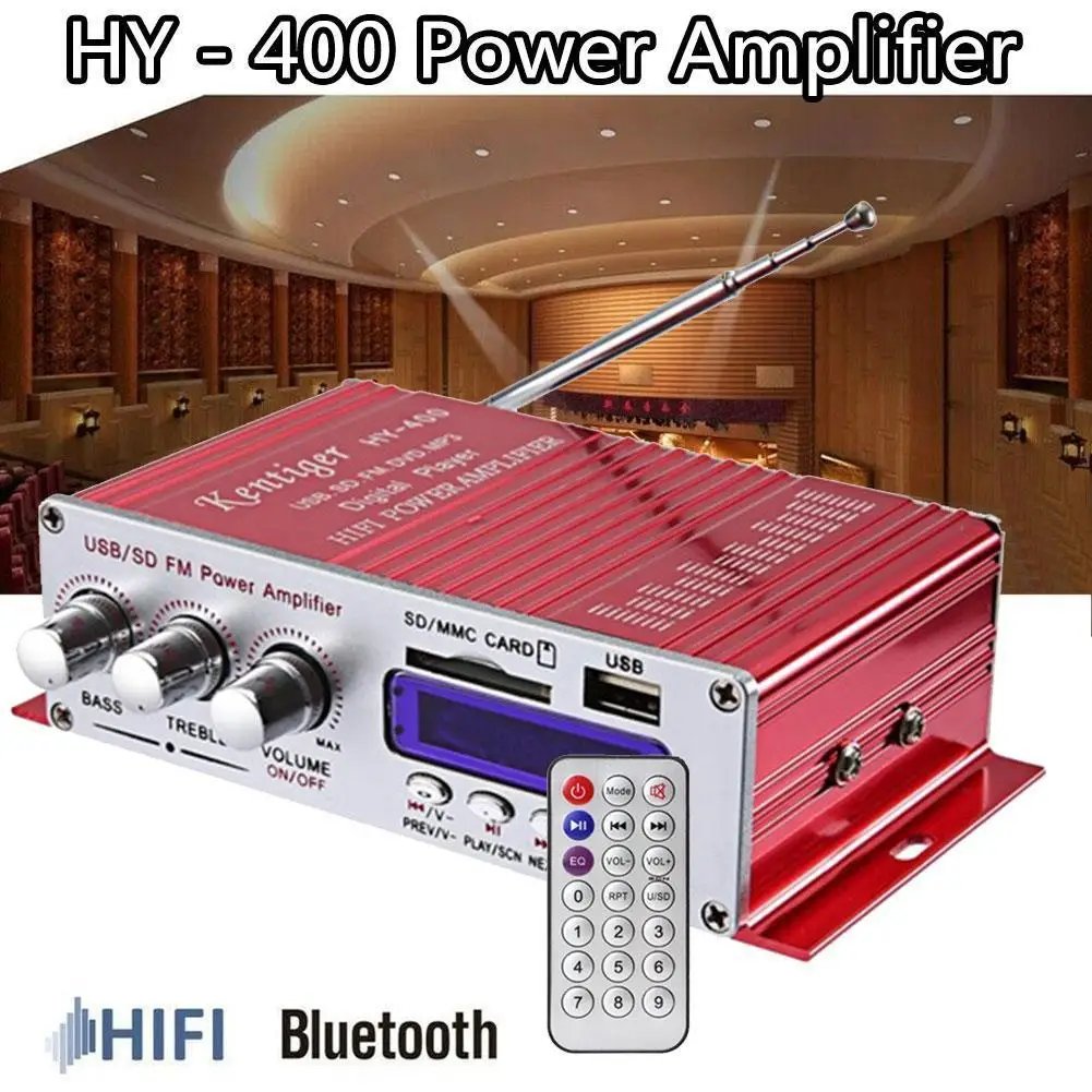 

Hy-400 Hi-Fi Car Stereo Amplifier Radio Mp3 Speaker Control Power For Auto Display FM Remote Lcd Player Motorcycle With D0A4
