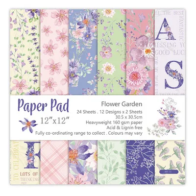 

12inch 24sheets summer flowers Scrapbooking Paper Origami Background Paper DIY children Birthday gift wrapping Home deco