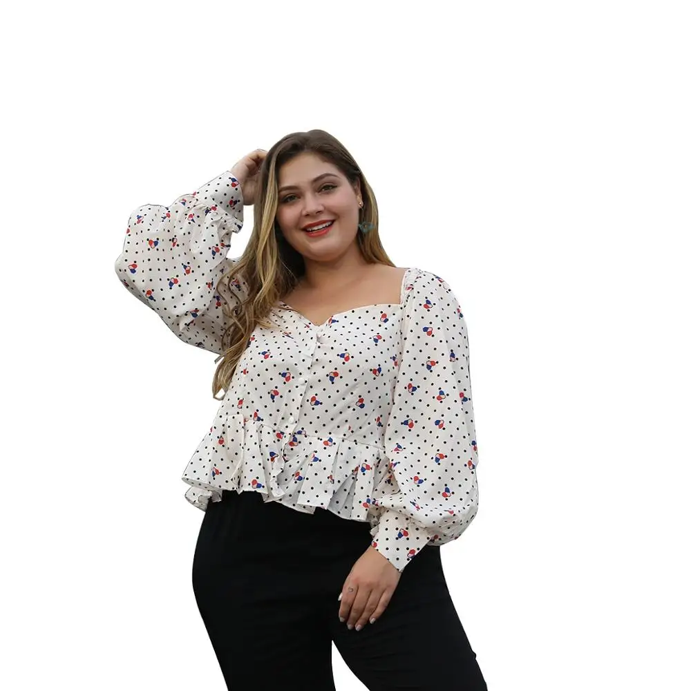 WHZHM Сексуальные вечерние топы с оборками женская рубашка длинным пышным рукавом