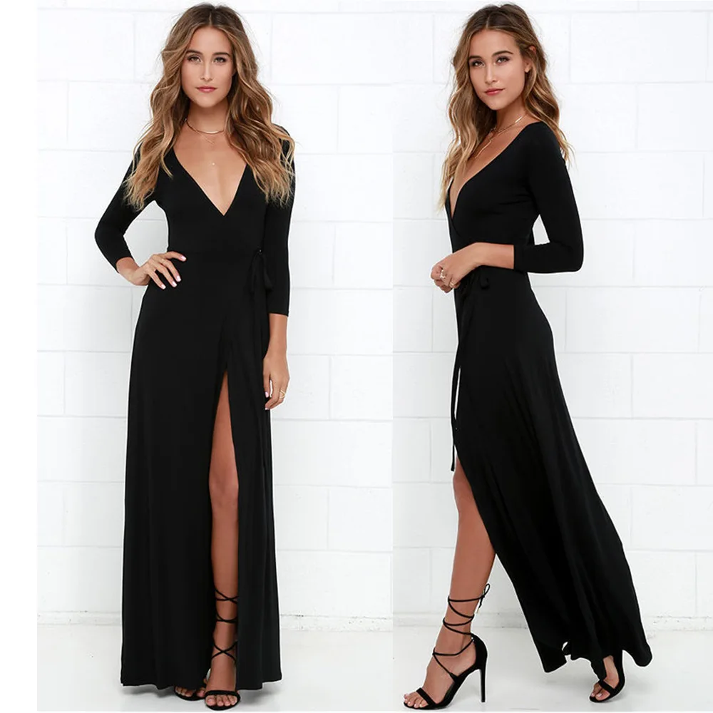 

Women Party Tops Office Ladies Blouse Deep V Neck Split Long Shirts Sexy Long Shirts Female Holiday Vestidos Plus Size