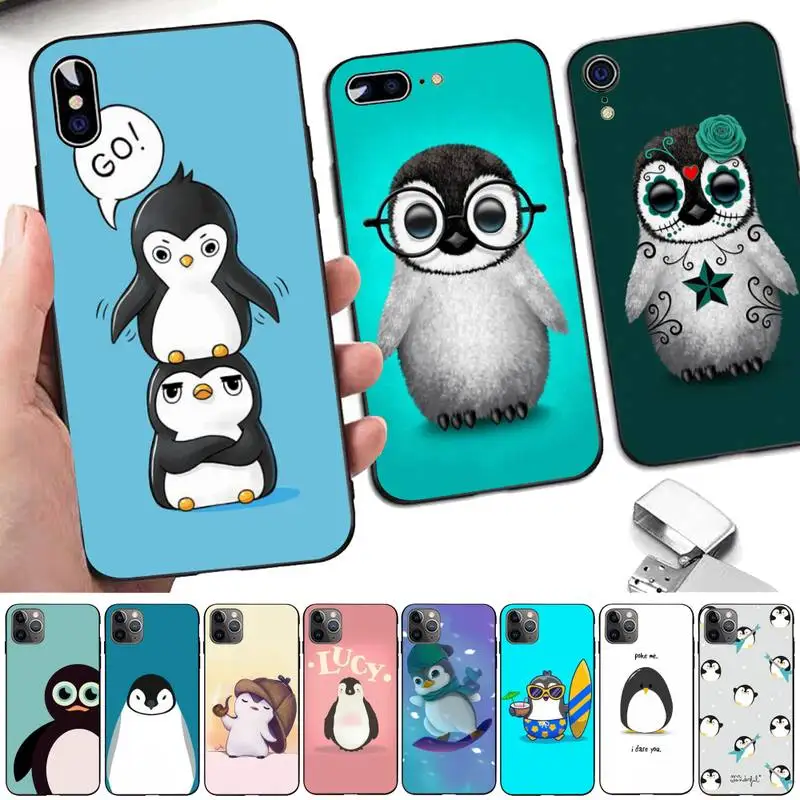 

Cute Lovely Penguin Phone Case for iphone 13 8 7 6 6S Plus X 5S SE 2020 XR 11 12mini pro XS MAX