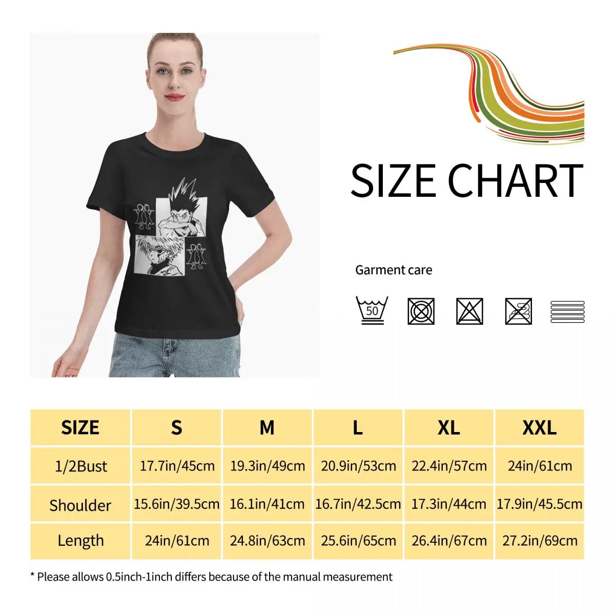 

Anime Fans Hisoka 8 woman's T Shirts Not easy to shrink Short sleeveRound neck T-shirt