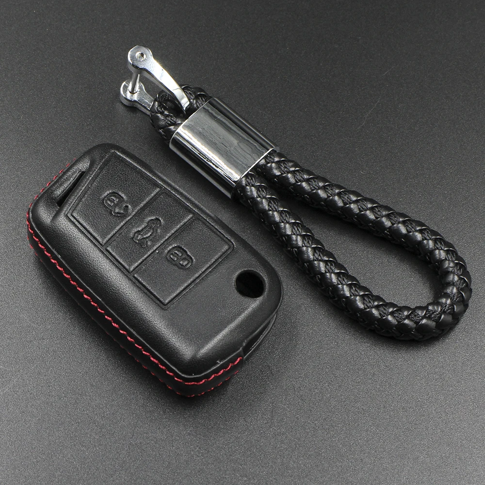 Кожаный чехол для автомобильного ключа OkeyTech V W Golf 7 Volkswagen MK7 новинка ключей Polo Skada