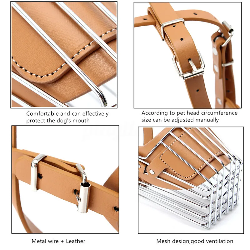 Новинка 2020 черная/коричневая прочная металлическая корзина для собак намордник