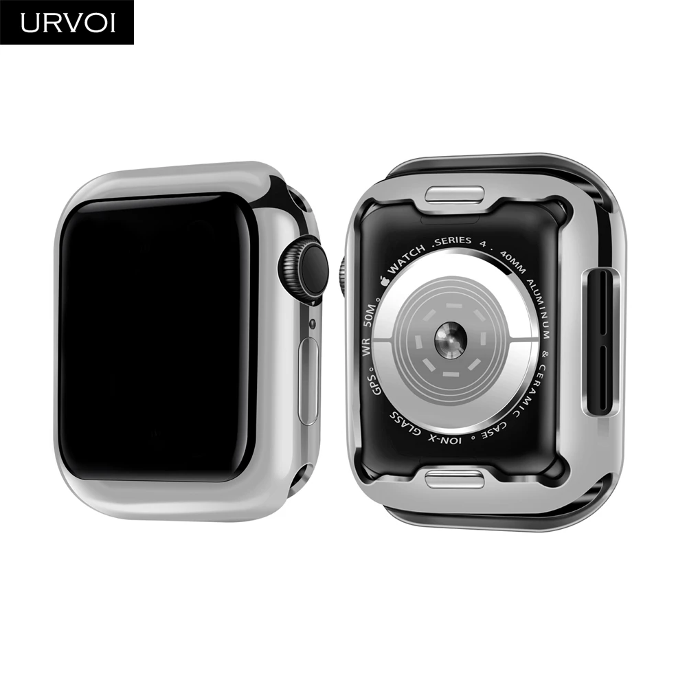 URVOI чехол из ТПУ для apple watch 4 чехол бампер для iwatch 40 мм 44 мм Гальваническая рама протектор экрана