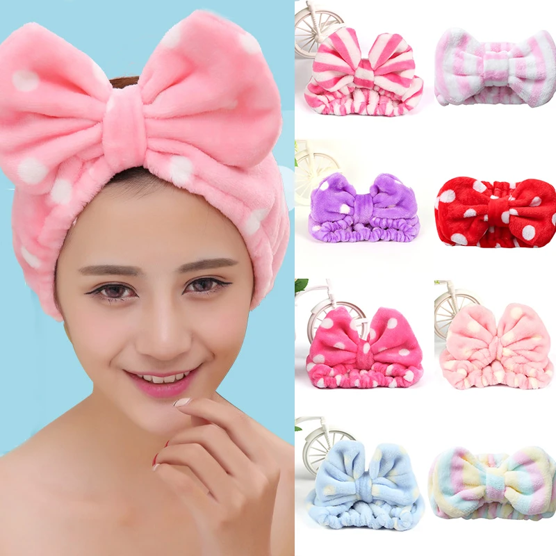

Korean Soft Makeup Headband Soft Plush Hairband Rabbit Ears Headband Cute Elastic Cute Bow Headband Hair Accessories