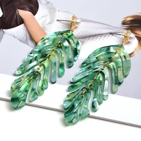 2021 new product fashion long earrings fashion trend leaf shaped drop earring fine jewelry accessories for women wholesale