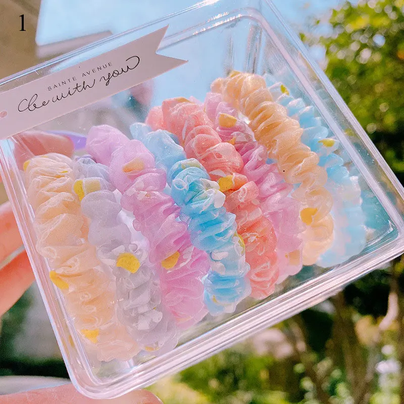 

Random Color Headwear Organza Hair Scrunchie Hair Ring Ties For Girls Ponytail Holders Hairbands Elastic Hairband Accessories