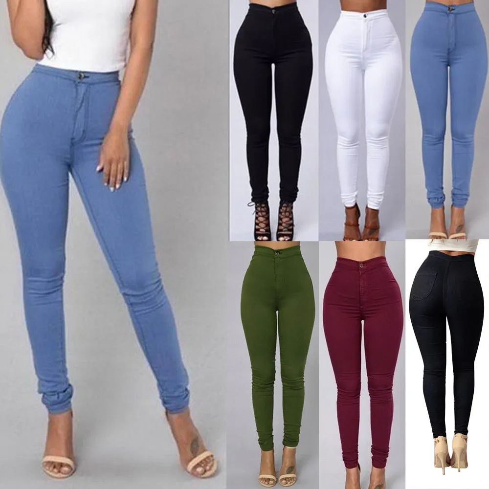 Женские джинсы новая мода Разноцветные Повседневные для девочек штаны леггинсы