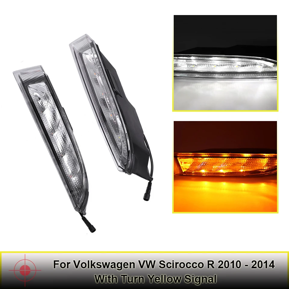 2 шт Автомобильный светодиодный дневные ходовые огни для Volkswagen VW Scirocco R 2010 2014