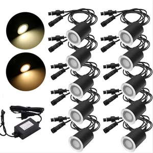 DC 12V Светодиодный светильник на палубе с Черной Оболочкой Встроенный Настенный светильник водонепроницаемый открытый садовый двор шаги ландшафтный светильник ing EUUSUKAU