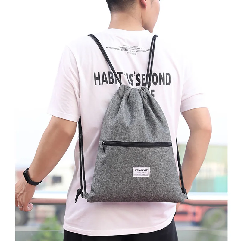 

Durable Nylon Drawstring Backpack Eco-friendly Waterproof Dayback For Girl Boy Foldable Outdoor Hiking Fitness Backpack Sack Bag
