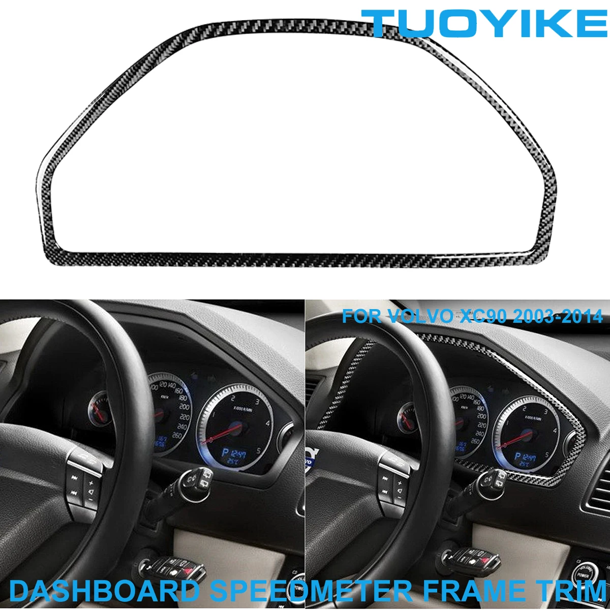 

LHD RHD Car Styling Carbon Fiber Dashboard Speedmeter Decorative Surround Trim Cover Panel Sticker For VOLVO XC90 2003-2014