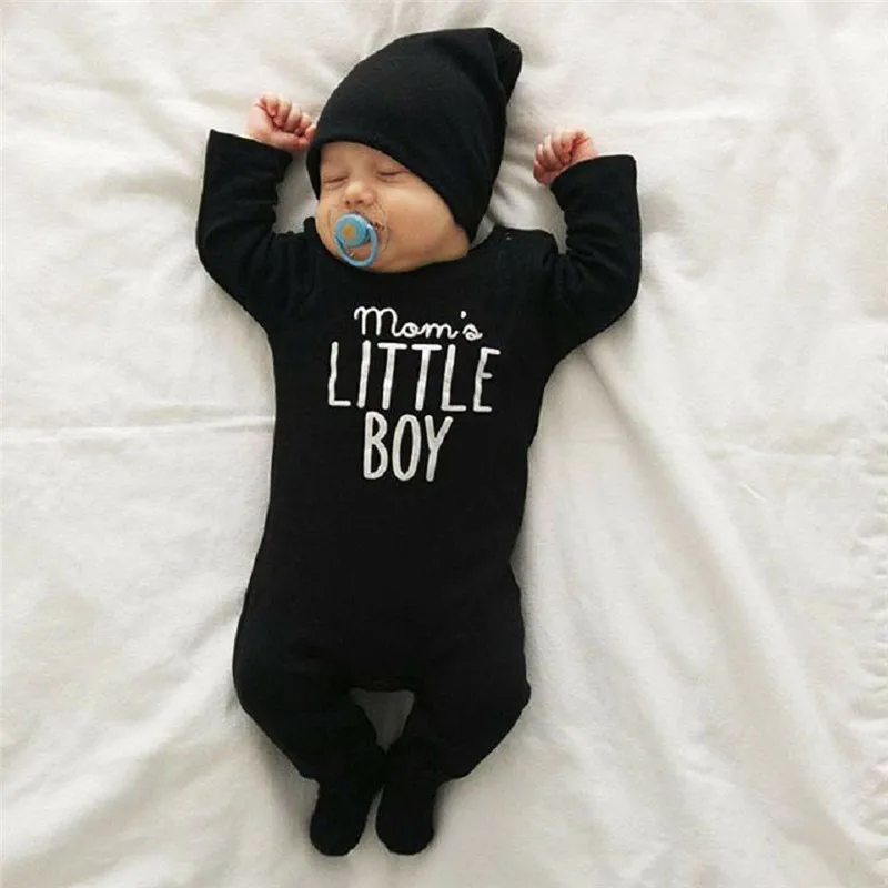 

0-24M Newborn Kids Baby Boys Clothes Long Sleeve Black Romper Elegant Plain Cute Jumpsuit Cotton Sunsuit Outfits