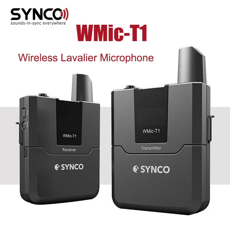 

SYNCO WMic-T1 Microphone Transmitter Receiver Kit for Camera Phone 16 Channel Wireless Lavalier Microphone For Video Interview