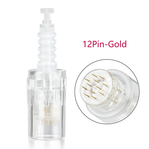 12 pin- Gold 10 шт. Сменные штыковые картриджи иглы для M7/M5/N2 Электрический Dr.Pen Дерма ручка микроблейдинг иглы микро нано иглы - Габаритные размеры: 12 pin- Gold