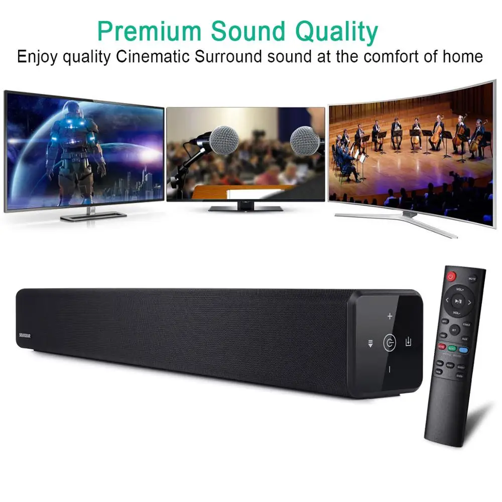 100w touch screenremote control soundbar home theater sound system tv bluetooth speaker support optical aux sound bar for tv free global shipping