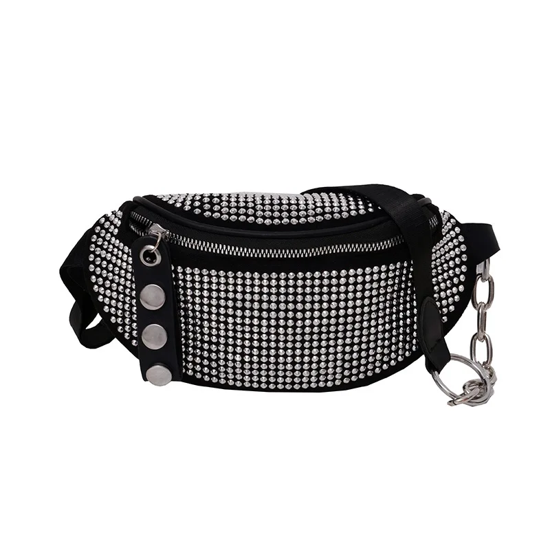 

2021 Women Fashion Chest Bags Waist Pack Diamonds Solid Color Fanny Packs famous designer ladies Female Phone Purses Sports Bag