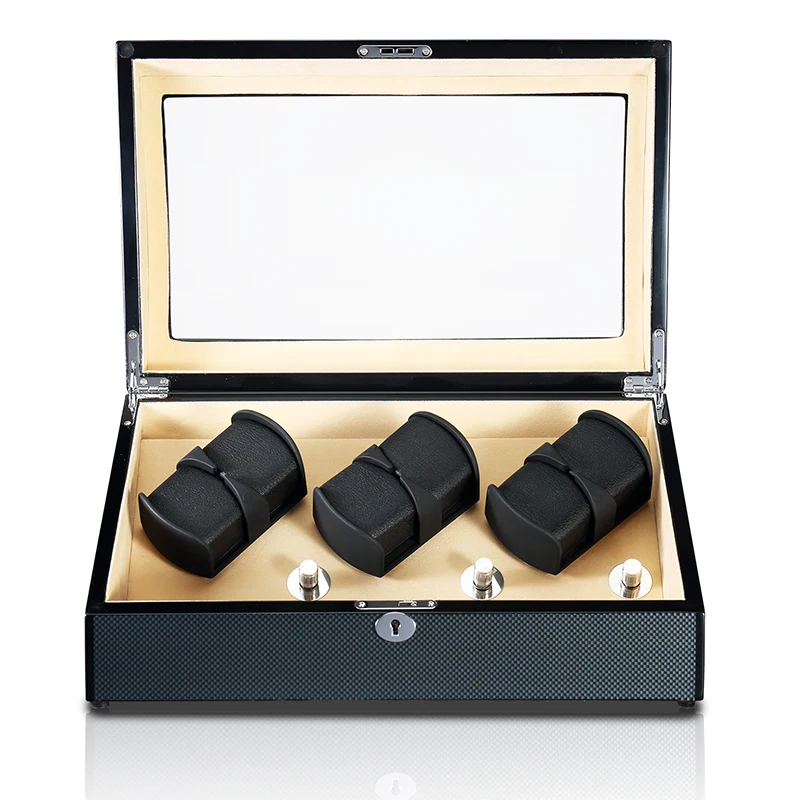 6 + автоматическая коробка для намотки часов PE кожаная хранения коллекция дисплей