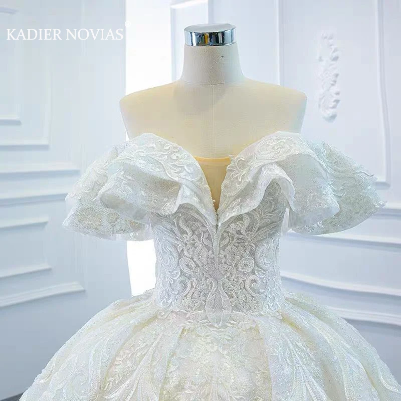 

New Arrival Princess Off Shoulder Lace Ball Gown Wedding Dress 2021 with Train Lace Up Vestidos De Novia 2020 Corte Princesa