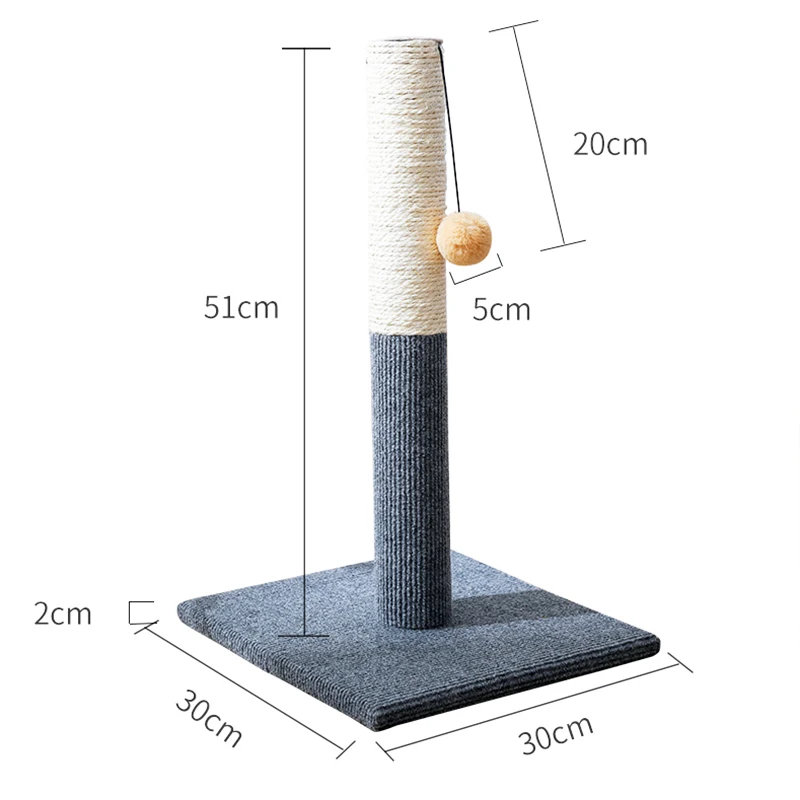 

High quality Tall Cat Scratching Post Cat Interactive Toys Cat Scratch Post Cats Kittens Sisal Scratch Pole Cat Scratcher