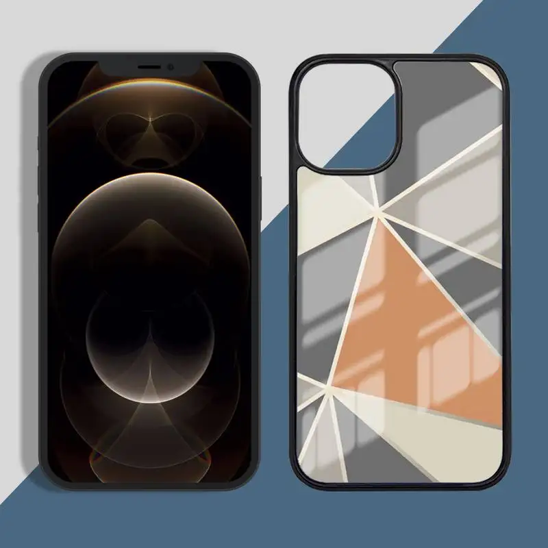 

Geometric Marble Phone Case Silicone TPU+PC For iPhone 11 12 mini Pro MAX 6 7 8 Plus X XR XS