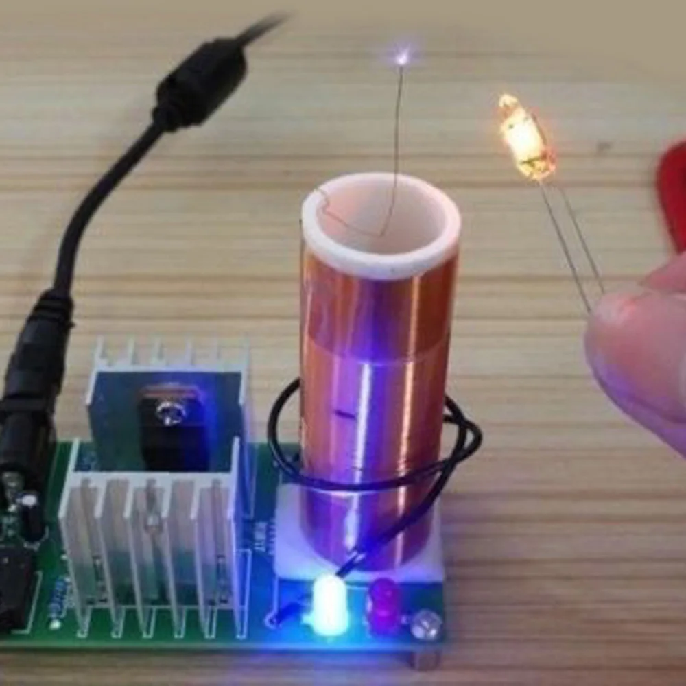 Мини Катушка Tesla для DIY 15 Вт комплект плазменных динамиков электронные детали с