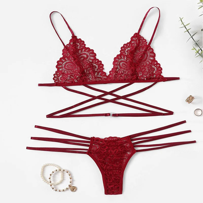 Сексуальное женское белье бюстгальтер набор Цветочные кружевные прозрачные