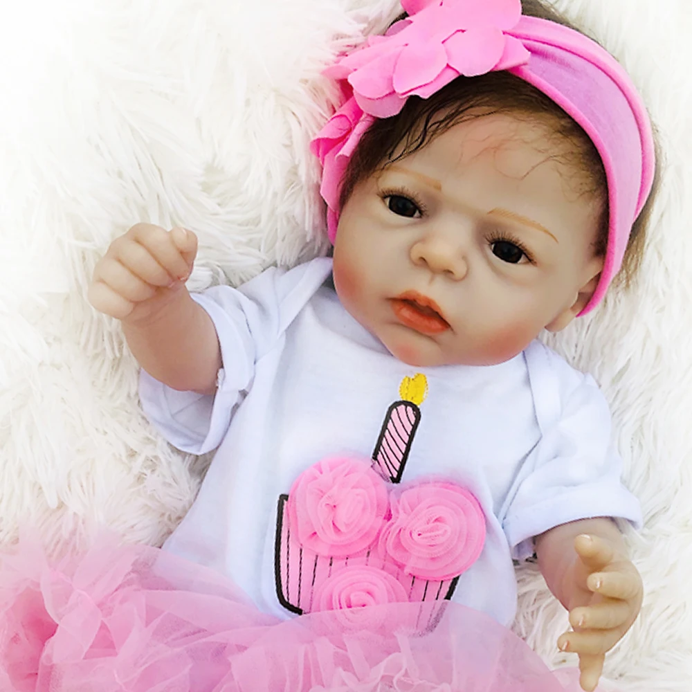 Bebe reborn цельное тело силиконовые куклы-игрушки для девочек для детей подарок 22 дюймов 55 см детская игрушка для новорожденных кукла подарок