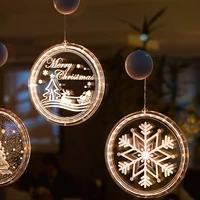 christmas sucker hanging light acrylic decorative light plate battery operated party window decoration for outdoor indoor