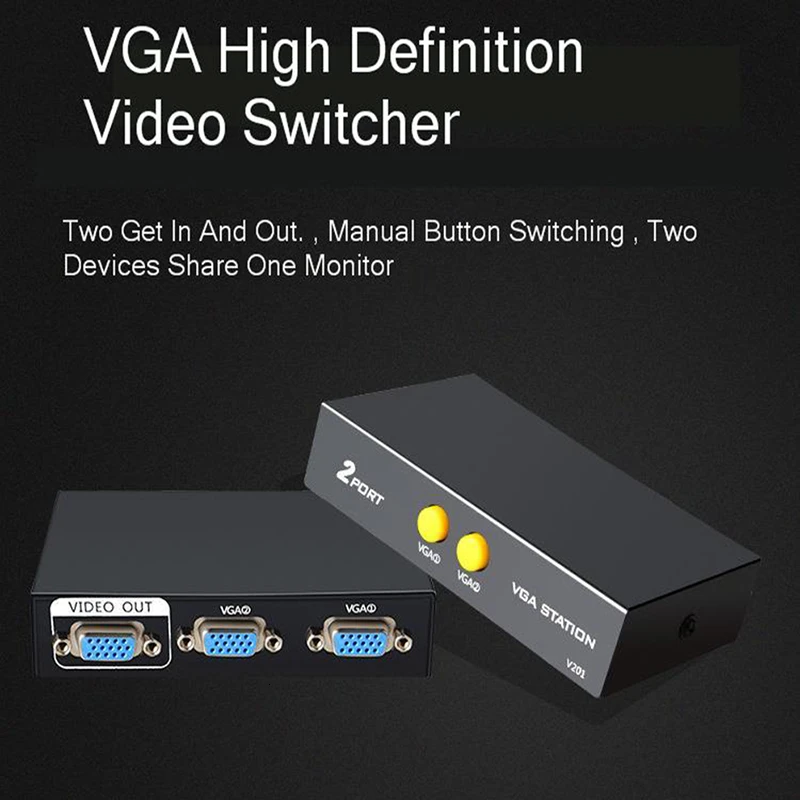 SeenDa переключатель VGA 2 в 1 Видео разветвитель адаптер конвертер коробка 1080 P для