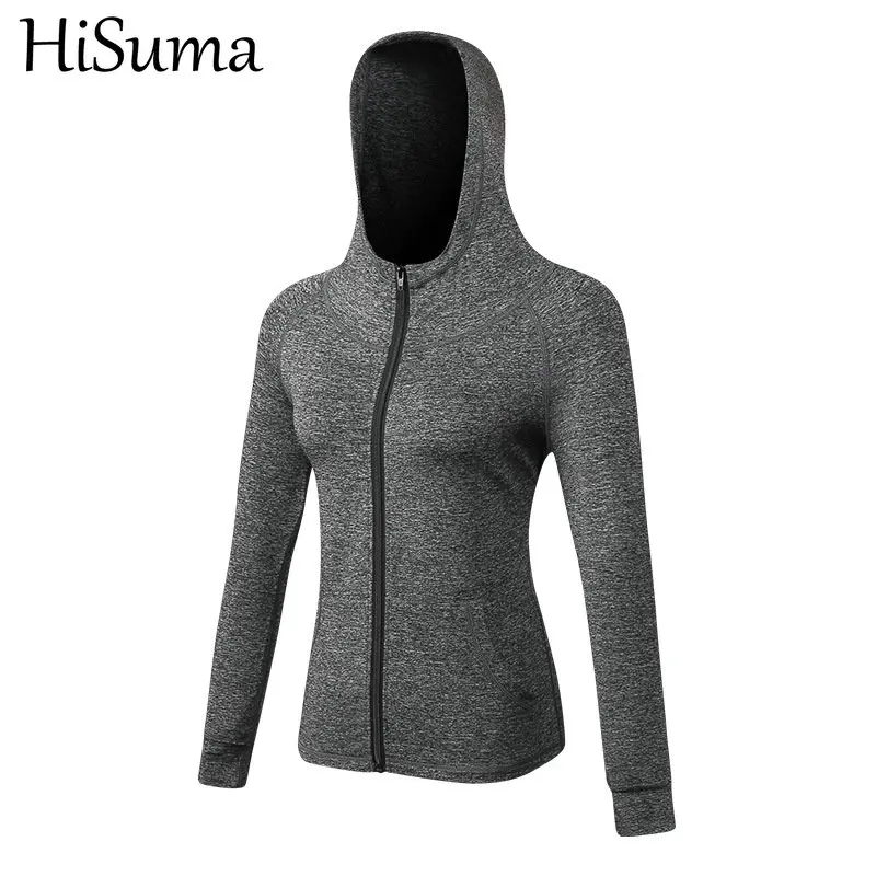 Женская компрессионная быстросохнущая рубашка футболка на молнии с капюшоном