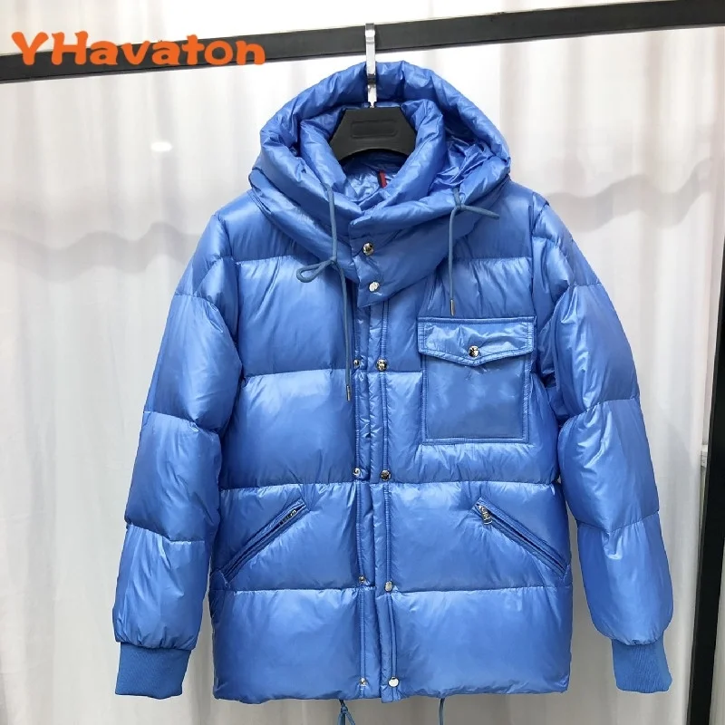 

2022 Winter New Down Jacket for Men and Women Lovers Young Short Hooded and Thickened Warm Coat Yhavaton Puffer Jacket Men