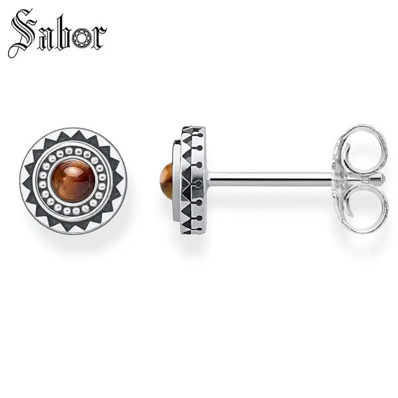 Круглые серьги гвоздики с тигровым глазом 2020 новые модные вечерние ювелирные