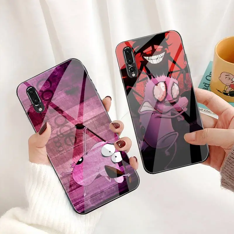 Чехол для телефона из закаленного стекла с мультяшным рисунком мужества