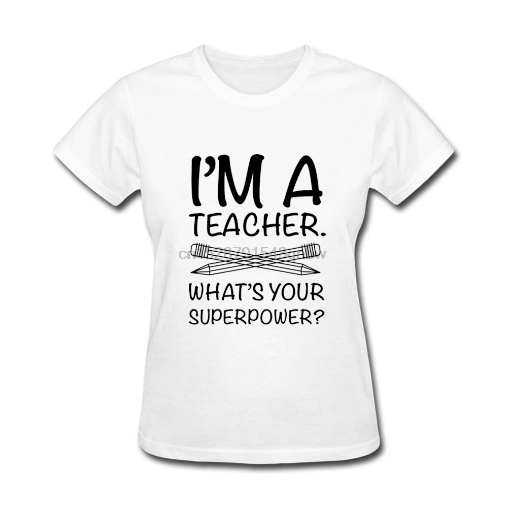 Я футболка с изображением учителя женская летняя коротким рукавом и круглым