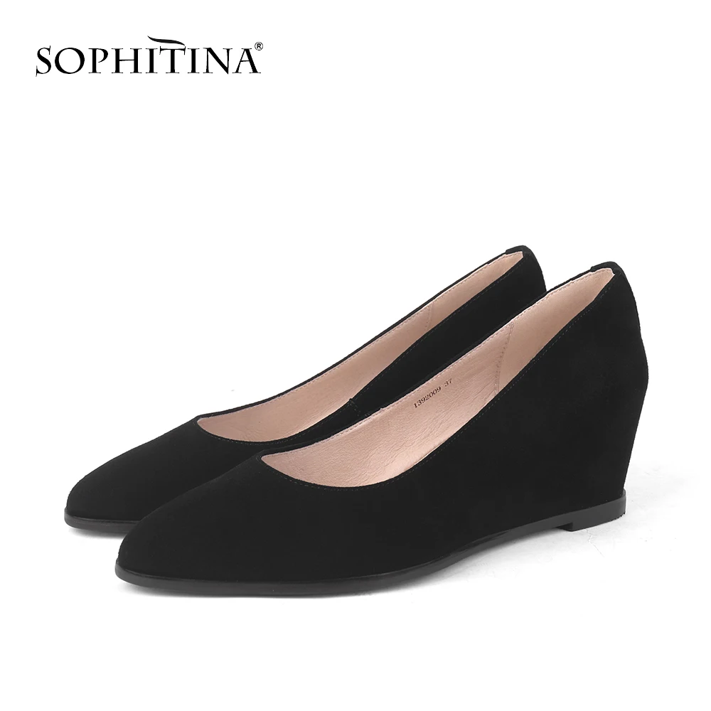Туфли SOPHITINA женские из натуральной кожи однотонные заостренный носок удобная