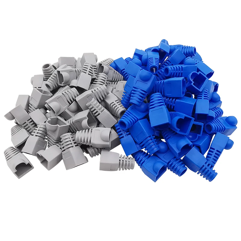 

50/100Pcs RJ45 CAT6 CAT5e Cable Cap Adapter Ethernet Network Connector Cover Modular Plug Protective Sleeve