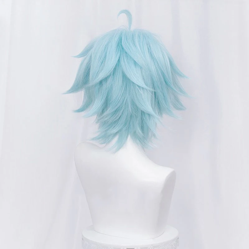 

Game Genshin Impact Chongyun Cosplay Wig Chong Yun Light Blue Short Synthetic Hair Halloween Carnival Party Role Play Wigs