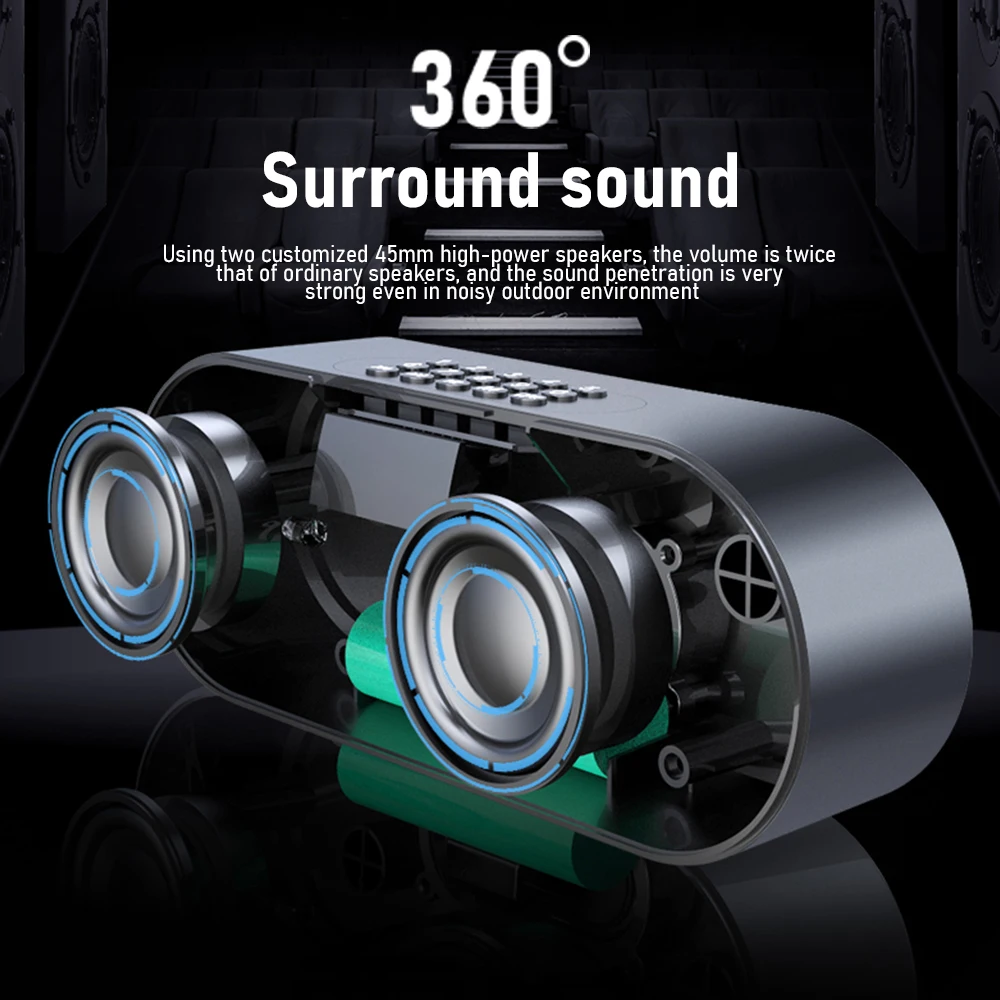 SPASH Bluetooth динамик светодиодный беспроводной громкий 3D объемный звук FM радио