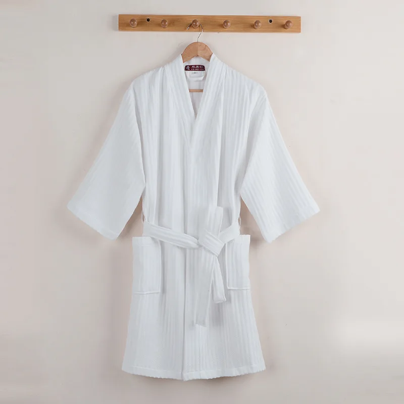 Lovers Summer Bath Towel Suck Water Kimono Robe Men Sexy Waffle Bathrobe Womens Dressing Gown Male Lounge Robes Good life | Дом и сад