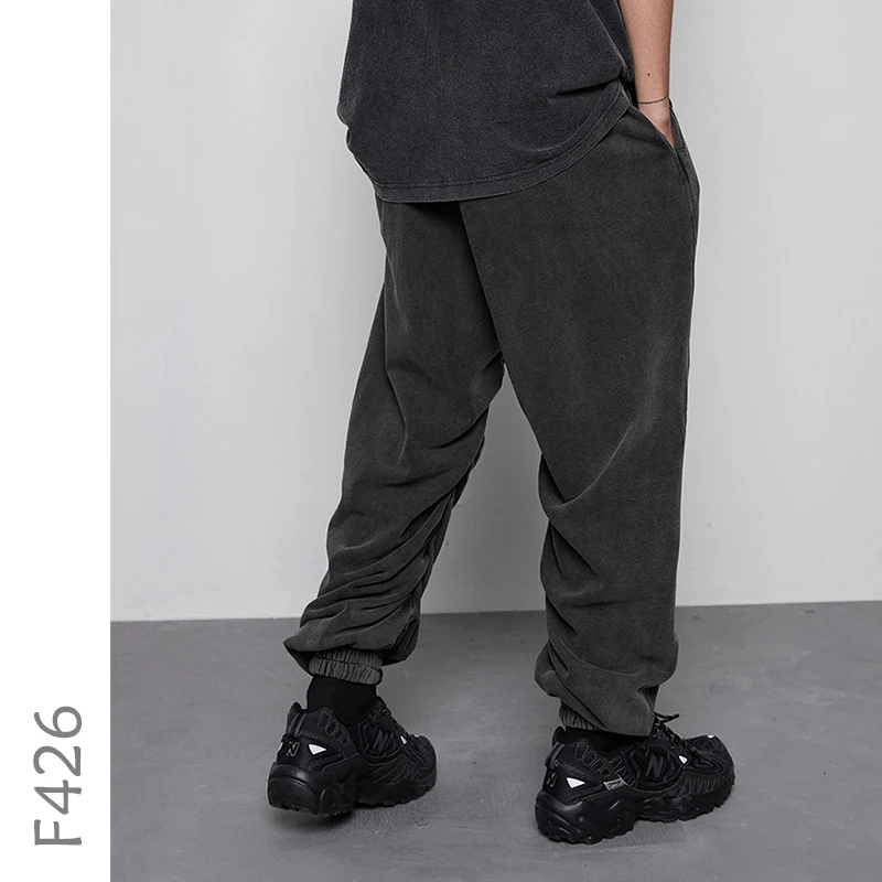 

F426 Design Fashion Unisex Jogger Mujer Pants 100% Cotton Pants Loose Fit Pure Color Streetwear Men Loose Cargo Pants