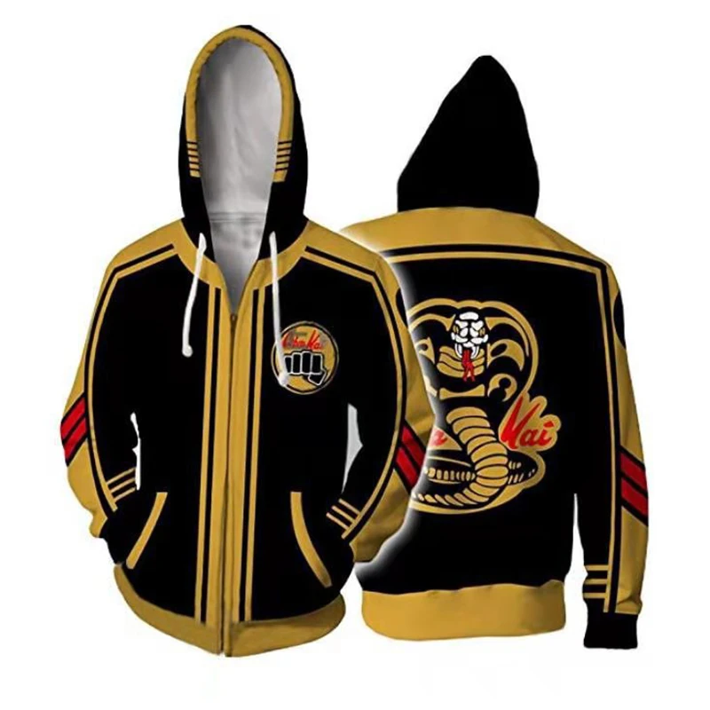 

Cosplay Hoodies Cobra Kai 3D Print Sweatshirt Zipper Hoodie Men Women Kids Fashion Streetwear Harajuku Jacket Coat Clothes Male