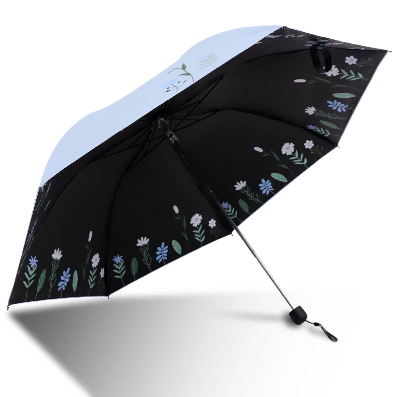 Креативный мини-зонтик для женщин зонт от солнца Арт дождь 3 слоя ветрозащитный