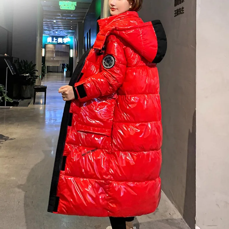 YICIYA Winter Thick Down Cotton Jacket Women Coat 2020 Hooded Ladies Coat X-Long Parkas Oversize Winter Jacket Women Glossy
